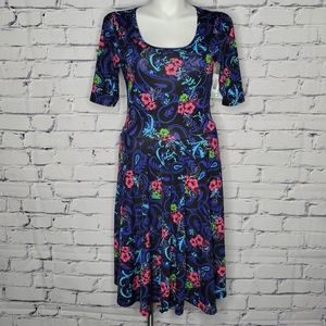 LuLaRoe Nicole Paisley & Floral Dress